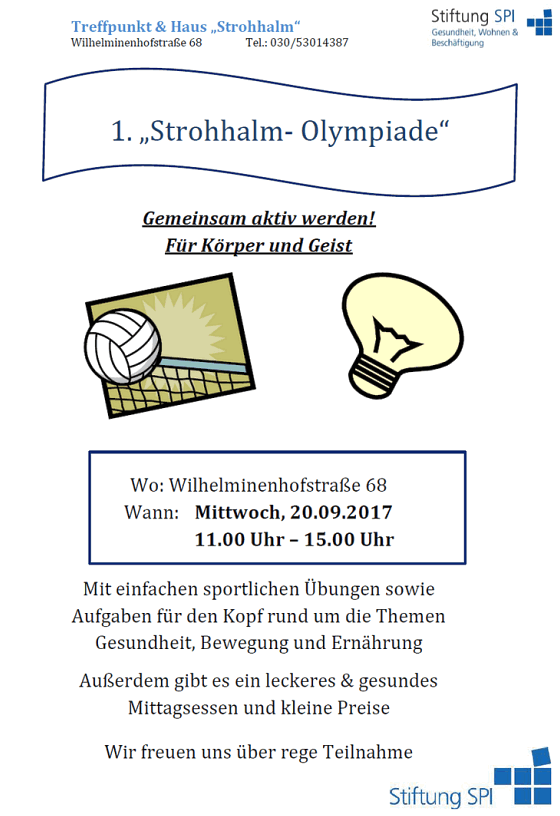 1. Strohhalm-Olympiade